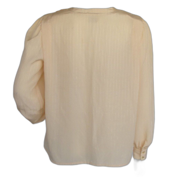 Anne Klein Blouse/Top, XL, Statement Shoulders, Buttery Yellow, Long sleeves - Picture 5 of 12